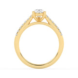 R-81504-AD-Y  1.20ct D/VS Pear Cut Lab Diamond Solitaire Ring & Diamond Set Shoulders (IGI Report Included)