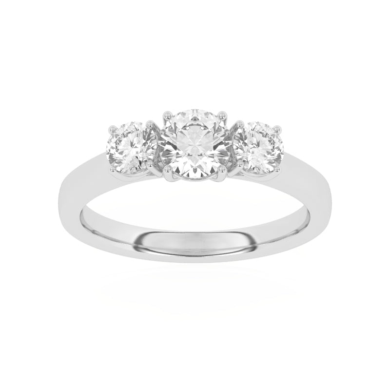 R-82100-AD-W  1.00ct Lab Diamond Three Stone Ring