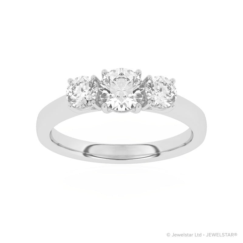 R-82100-AD-W  1.00ct Lab Diamond Three Stone Ring
