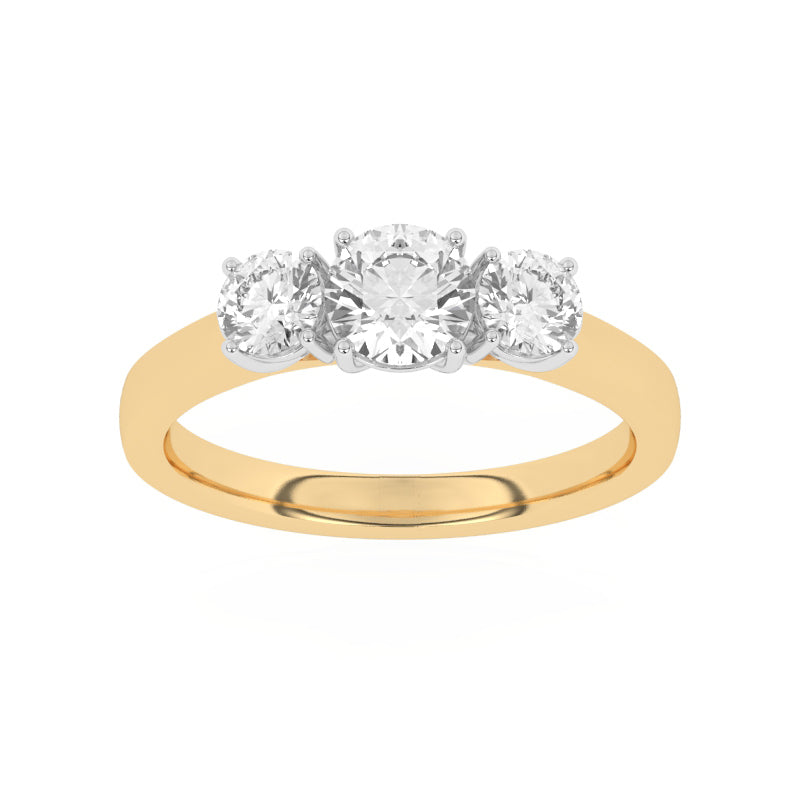 R-82100-AD-Y  1.00ct Lab Diamond Three Stone Ring