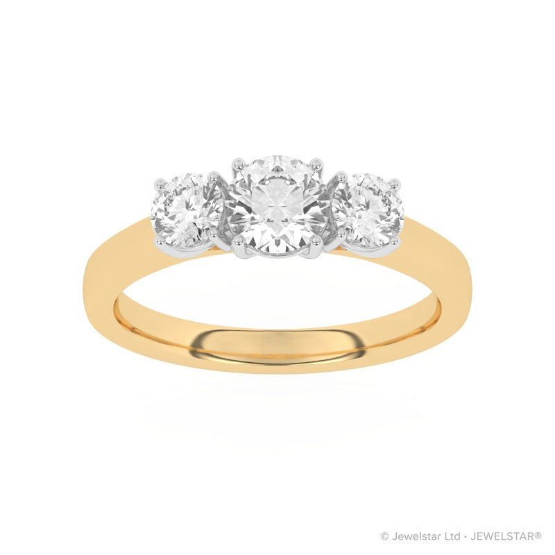 R-82100-AD-Y  1.00ct Lab Diamond Three Stone Ring