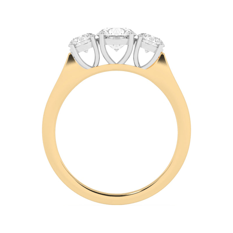 R-82100-AD-Y  1.00ct Lab Diamond Three Stone Ring