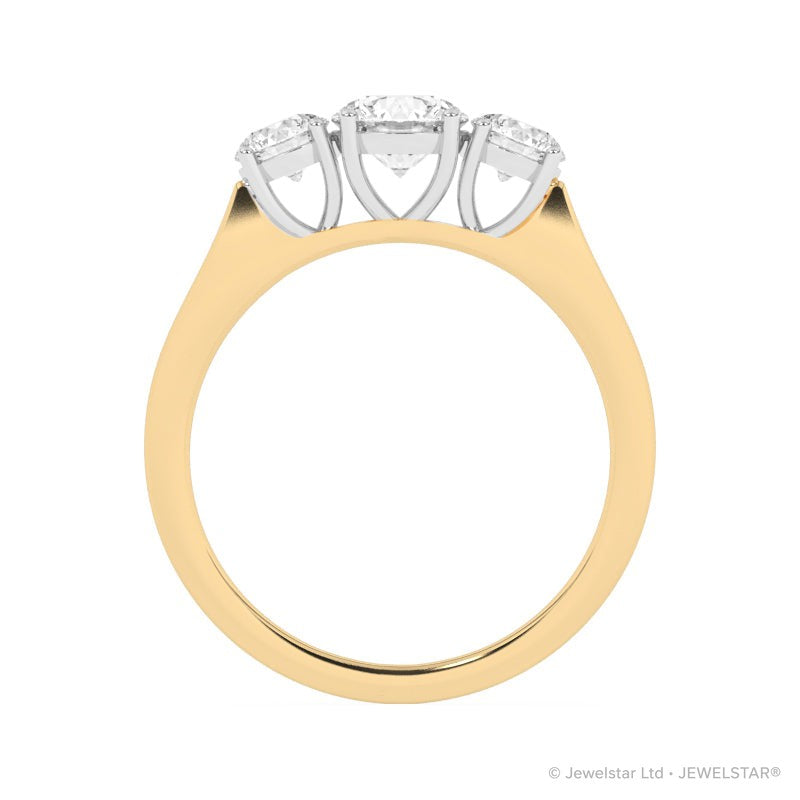 R-82100-AD-Y  1.00ct Lab Diamond Three Stone Ring