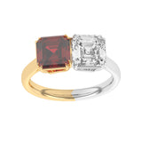 R-82210-RU-Y  Lab Diamond & Ruby Two Stone Ring F/VS (EGL Report Included)
