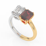 R-82211-RU-Y  Lab Diamond & Ruby Two Stone Ring F/VS (EGL Report Included)