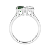 R-82212-EM-W  Lab Diamond & Emerald Two Stone Ring F/VS (EGL Report Included)