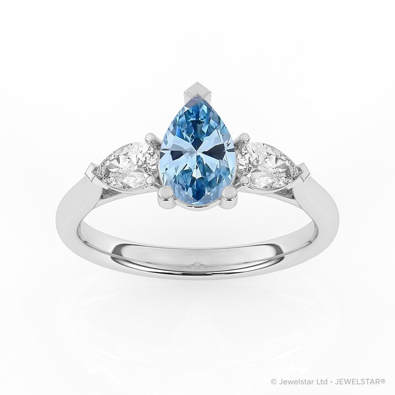 R-82310-BL-W  1.40ct Lab Diamond Three Stone Ring (IGI Report Included)