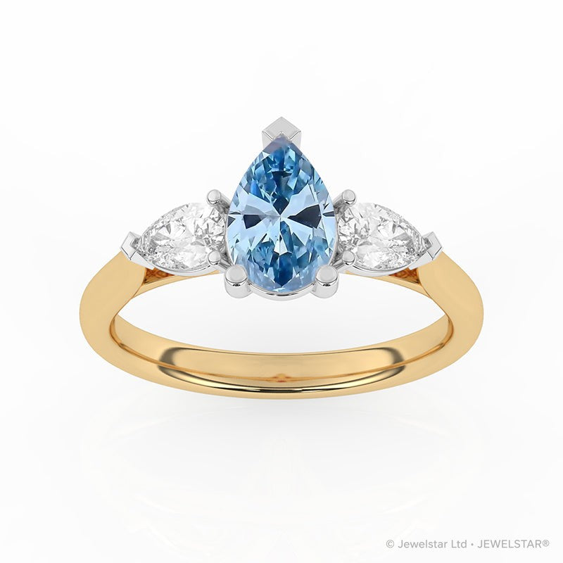 R-82310-BL-Y  1.40ct Lab Diamond Three Stone Ring (IGI Report Included)