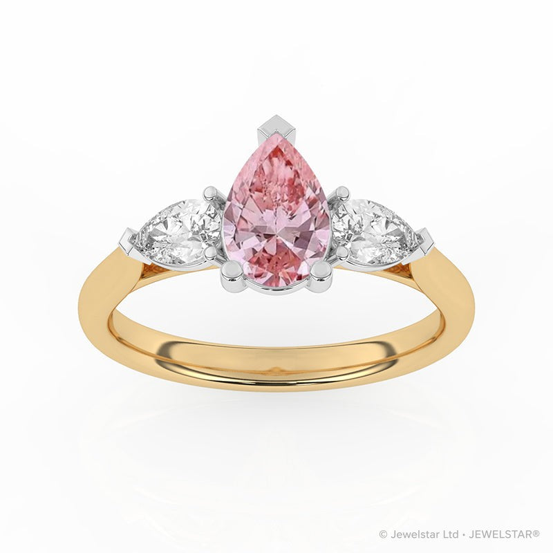 R-82310-PL-Y  1.40ct Lab Diamond Three Stone Ring (IGI Report Included)