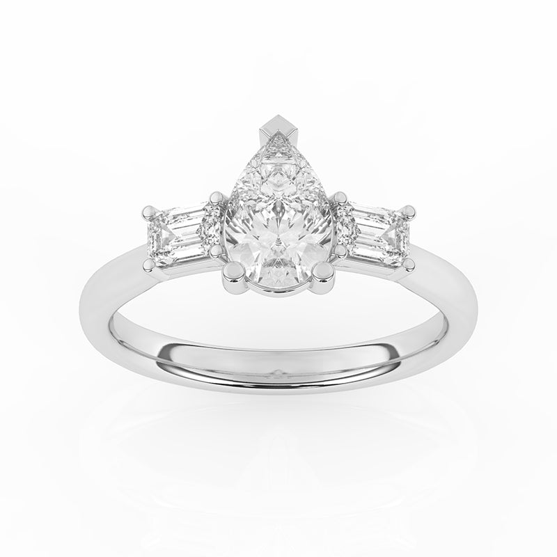 R-82311-AD-W  1.20ct Lab Diamond Three Stone Ring