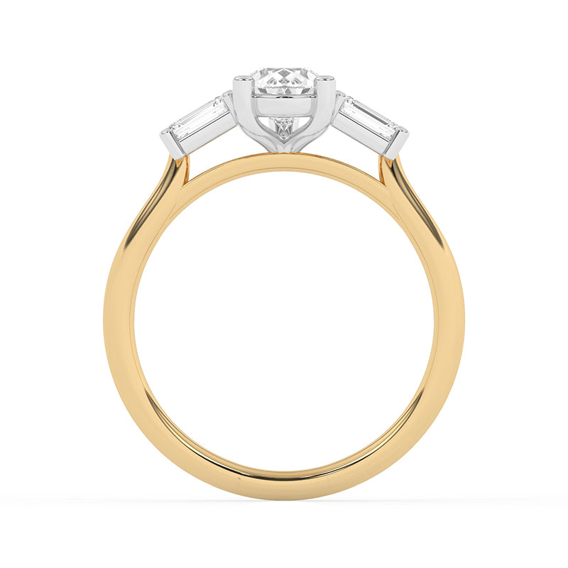 R-82311-AD-Y  1.20ct Lab Diamond Three Stone Ring