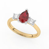 R-82311-RU-Y  Lab Diamond & Ruby Three Stone Ring F/VS (EGL Report Included)