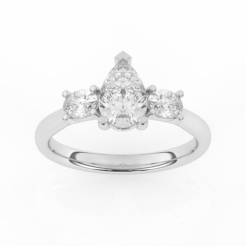 R-82312-AD-W  1.30ct Lab Diamond Three Stone Ring