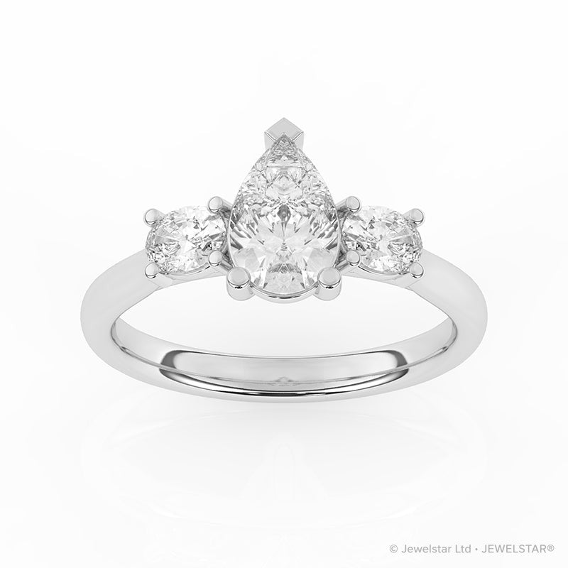 R-82312-AD-W  1.50ct Lab Diamond Three Stone Ring