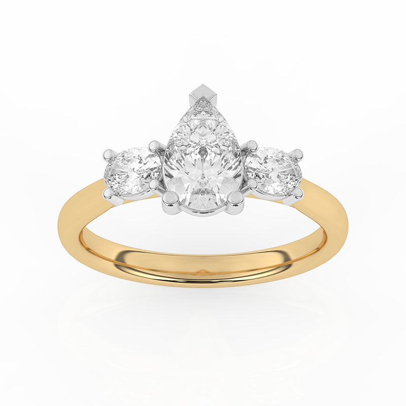 R-82312-AD-Y  1.30ct Lab Diamond Three Stone Ring