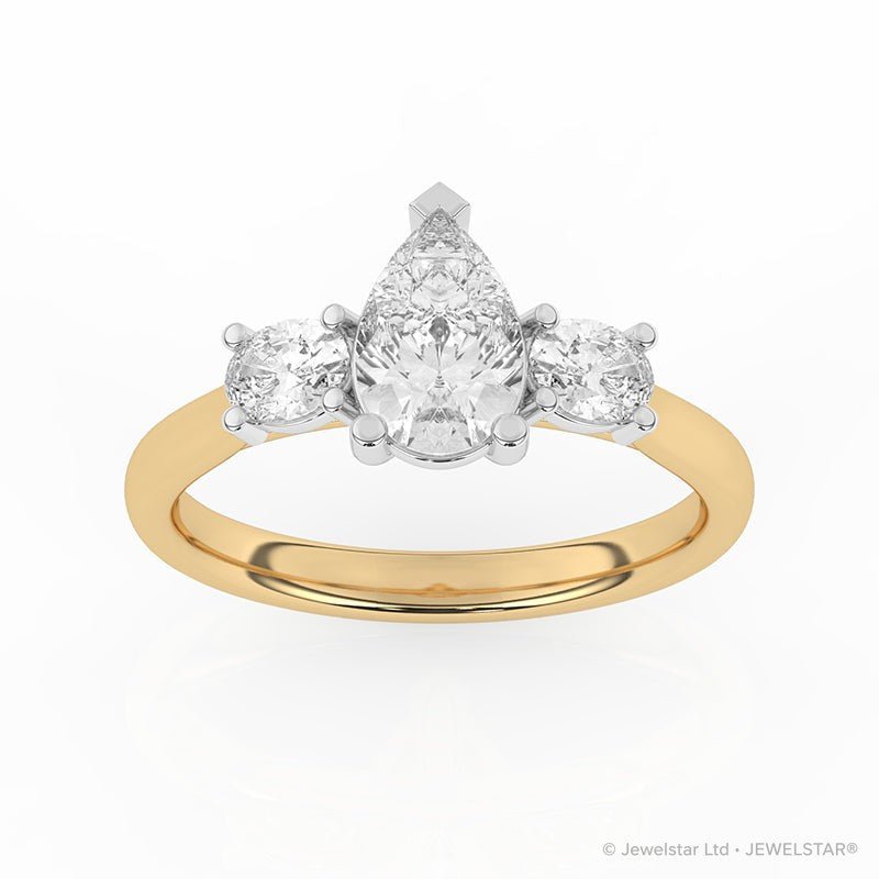 R-82312-AD-Y  1.50ct Lab Diamond Three Stone Ring