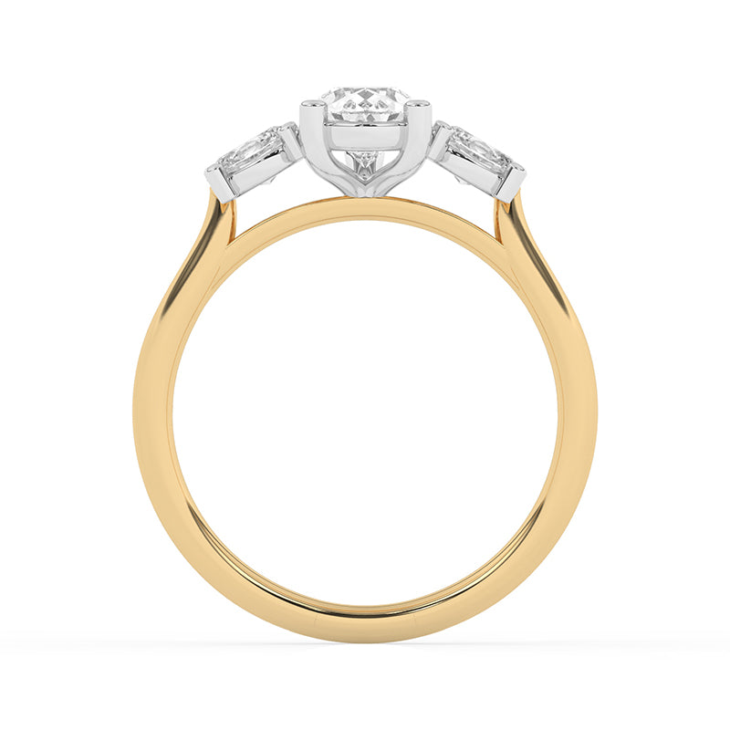 R-82312-AD-Y  1.30ct Lab Diamond Three Stone Ring