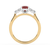 R-82312-RU-Y  Lab Diamond & Ruby Three Stone Ring F/VS (EGL Report Included)