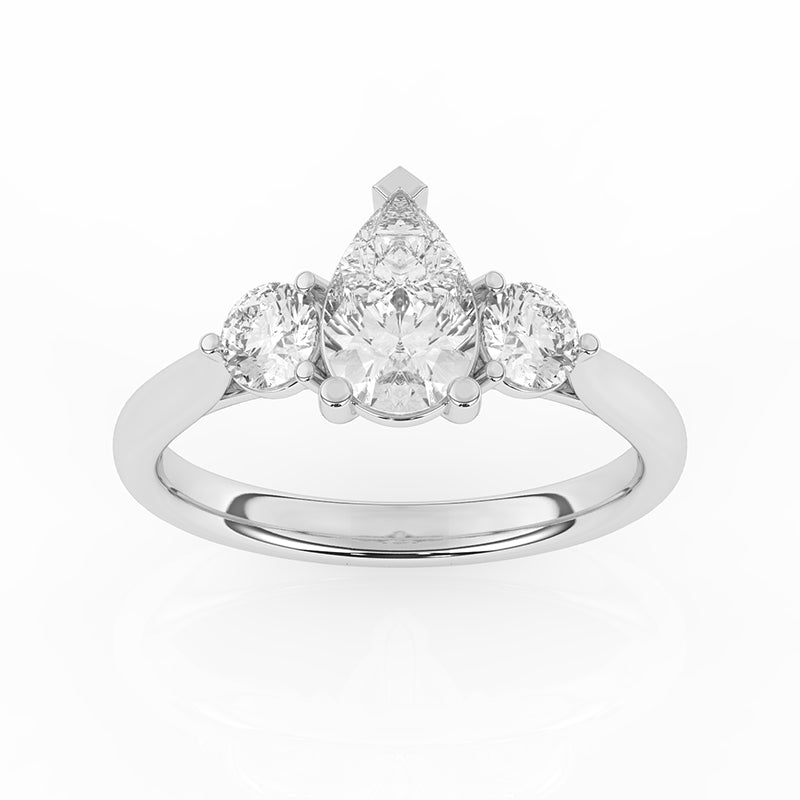 R-82313-AD-W  1.30ct Lab Diamond Three Stone Ring