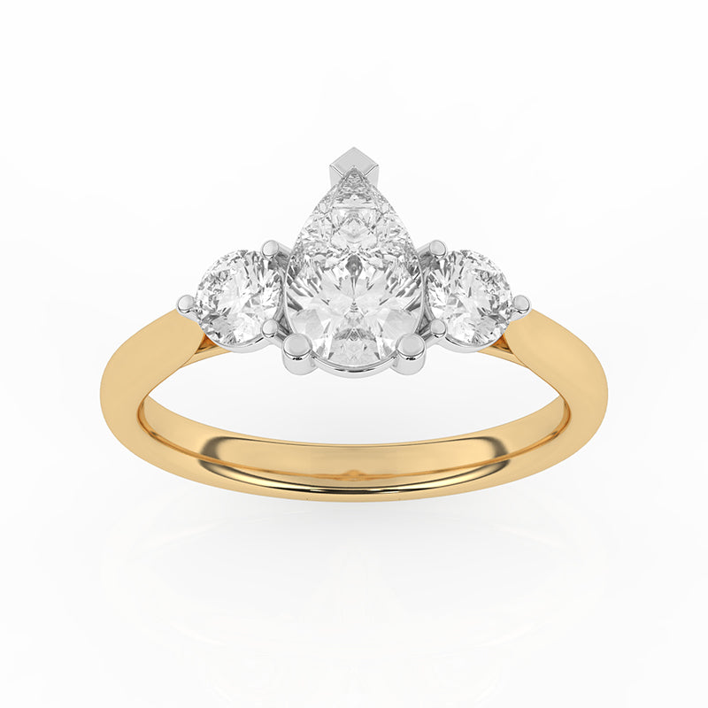 R-82313-AD-Y  1.30ct Lab Diamond Three Stone Ring