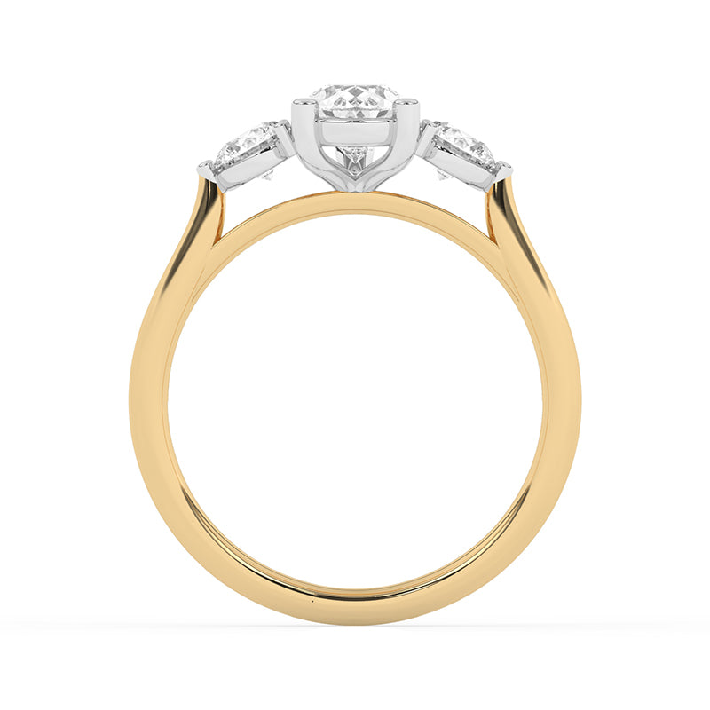 R-82313-AD-Y  1.30ct Lab Diamond Three Stone Ring
