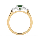 R-82313-EM-Y  Lab Diamond & Emerald Three Stone Ring F/VS (EGL Report Included)