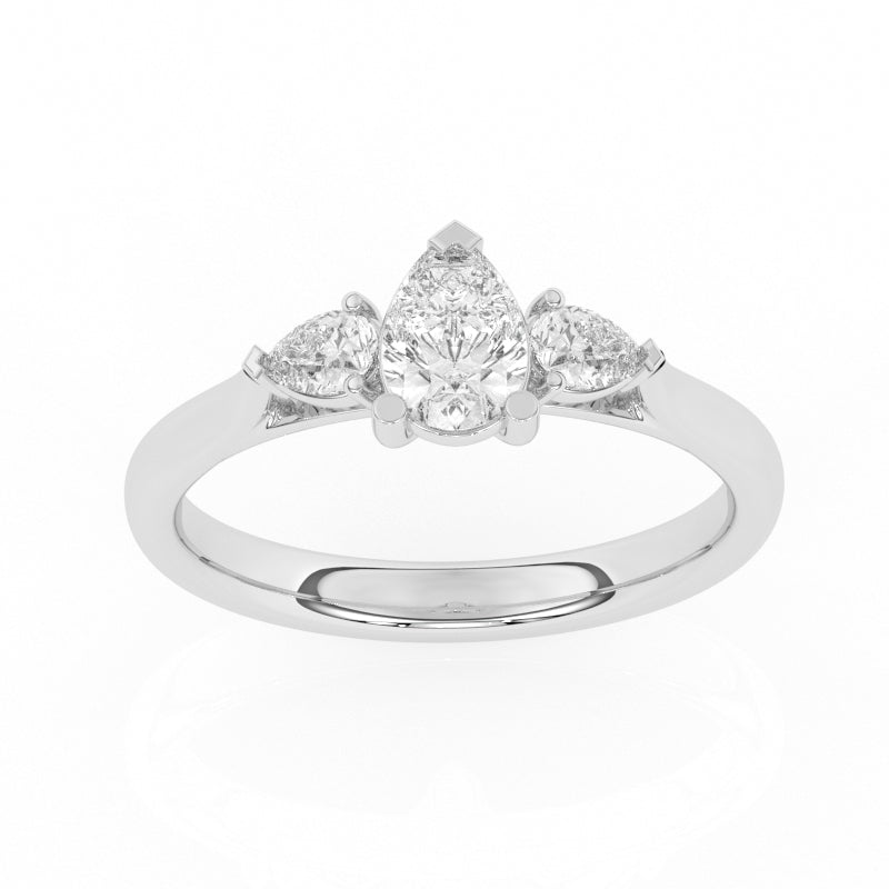 R-82320-AD-W  0.75ct Lab Diamond Three Stone Ring