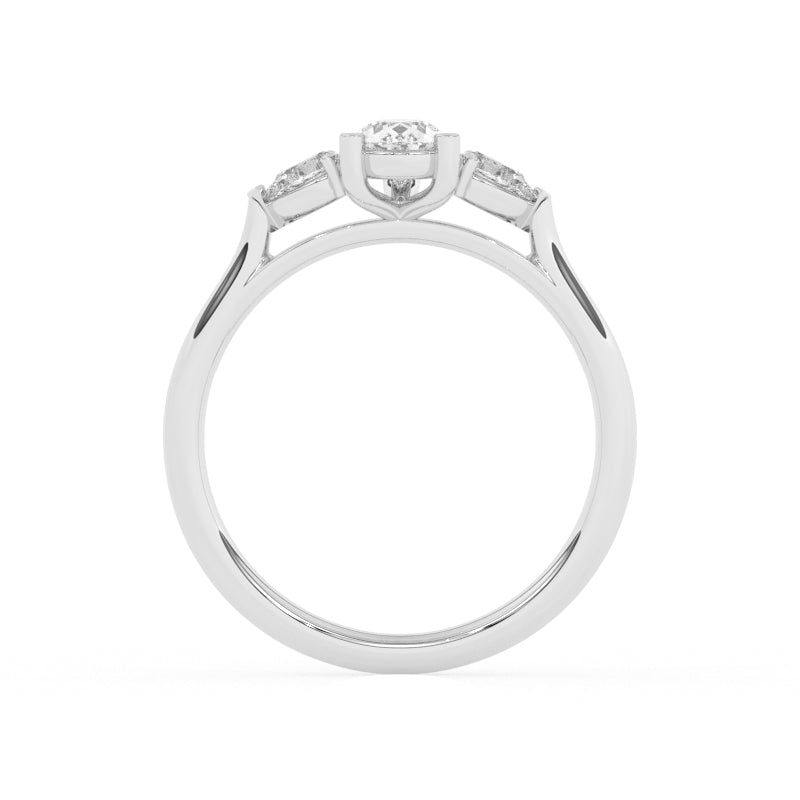 R-82320-AD-W  0.75ct Lab Diamond Three Stone Ring