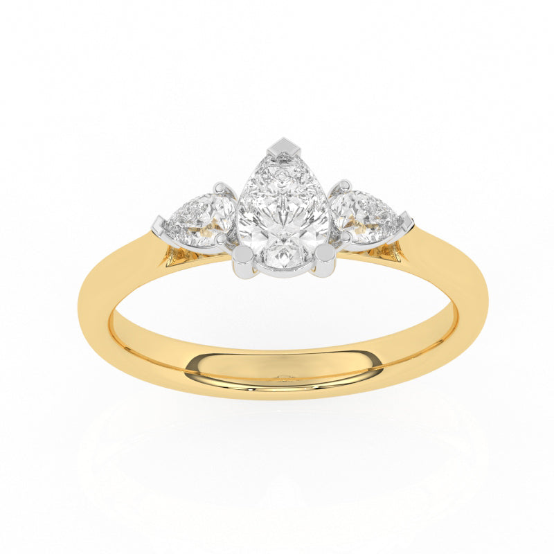 R-82320-AD-Y  0.75ct Lab Diamond Three Stone Ring
