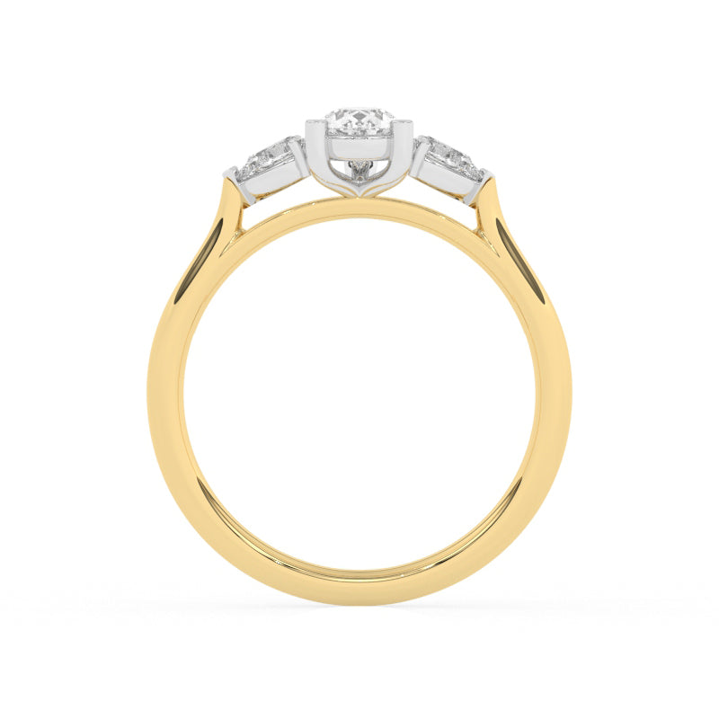 R-82320-AD-Y  0.75ct Lab Diamond Three Stone Ring