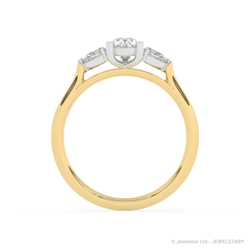 R-82320-AD-Y  0.75ct Lab Diamond Three Stone Ring