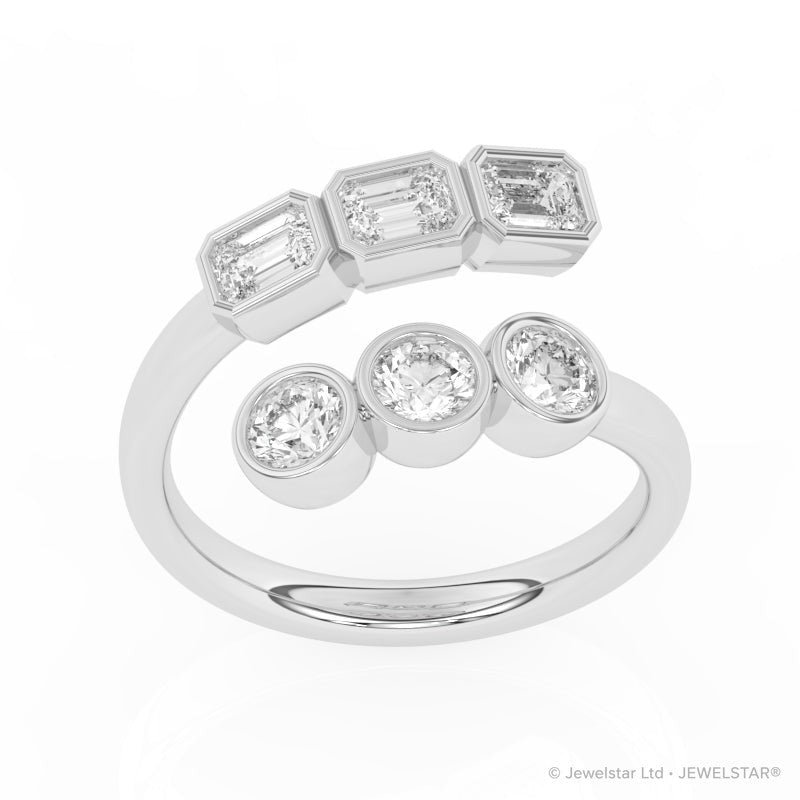 R-82346-AD-W   1.40ct Lab Diamond Six Stone Ring