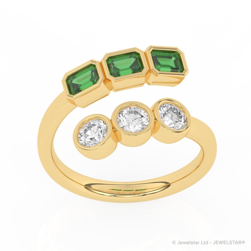 R-82346-EM-Y   Lab Diamond Six Stone Ring
