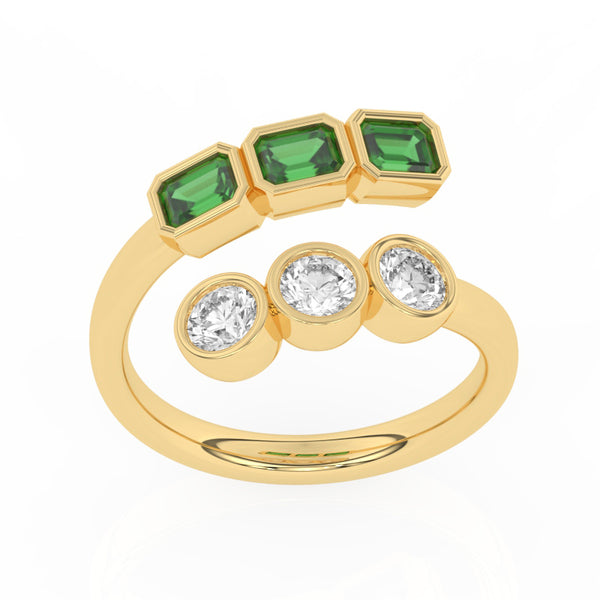 R-82346-EM-Y   0.75ct Lab Diamond Six Stone Ring (EGL Report Included)