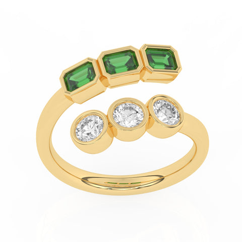 R-82346-EM-Y   0.75ct Lab Diamond Six Stone Ring (EGL Report Included)