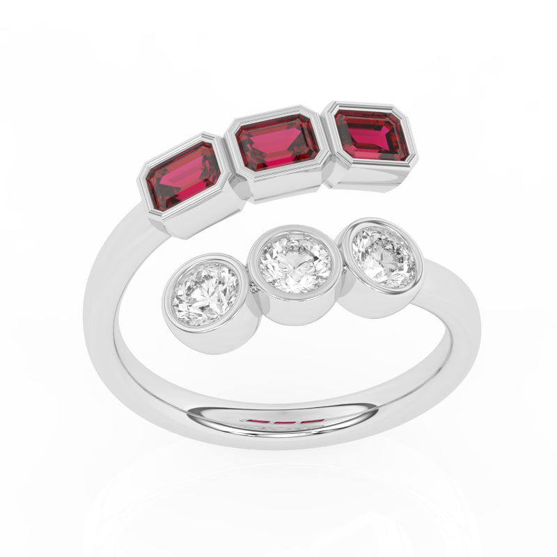 R-82346-RU-W   Lab Diamond Six Stone Ring