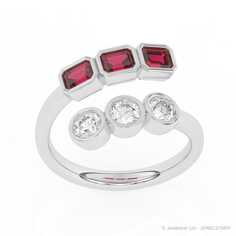 R-82346-RU-W   Lab Diamond Six Stone Ring