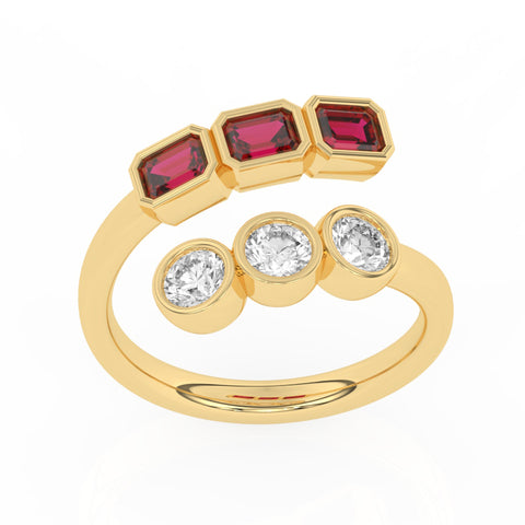 R-82346-RU-Y   0.75ct Lab Diamond Six Stone Ring (EGL Report Included)