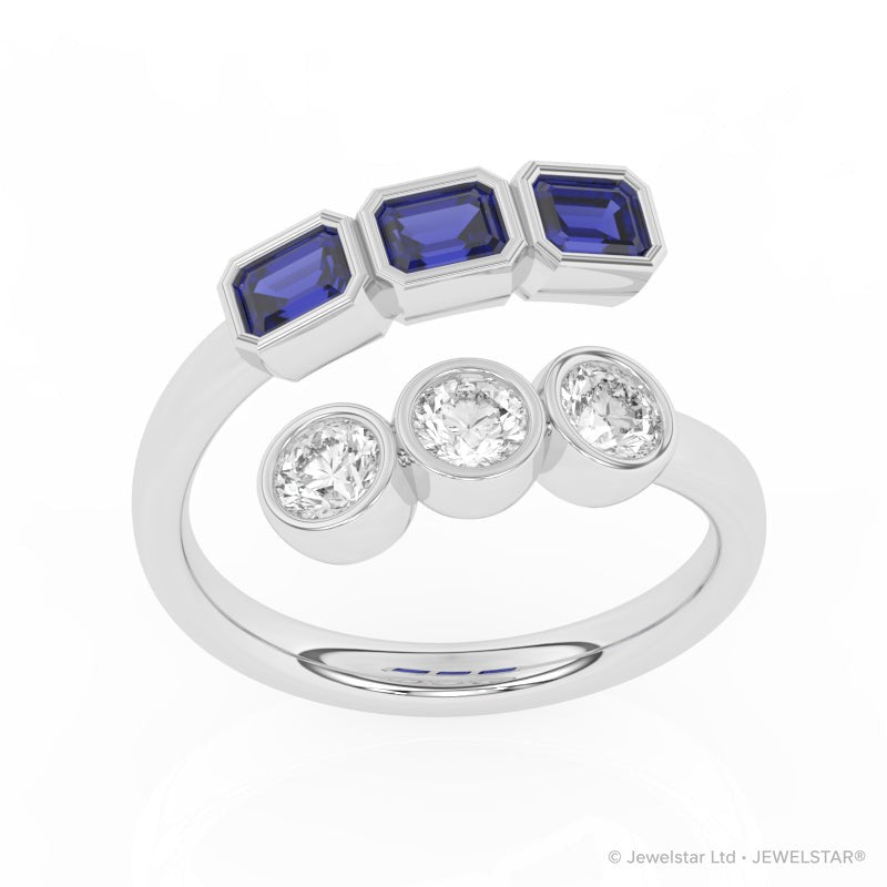 R-82346-SA-W   Lab Diamond Six Stone Ring