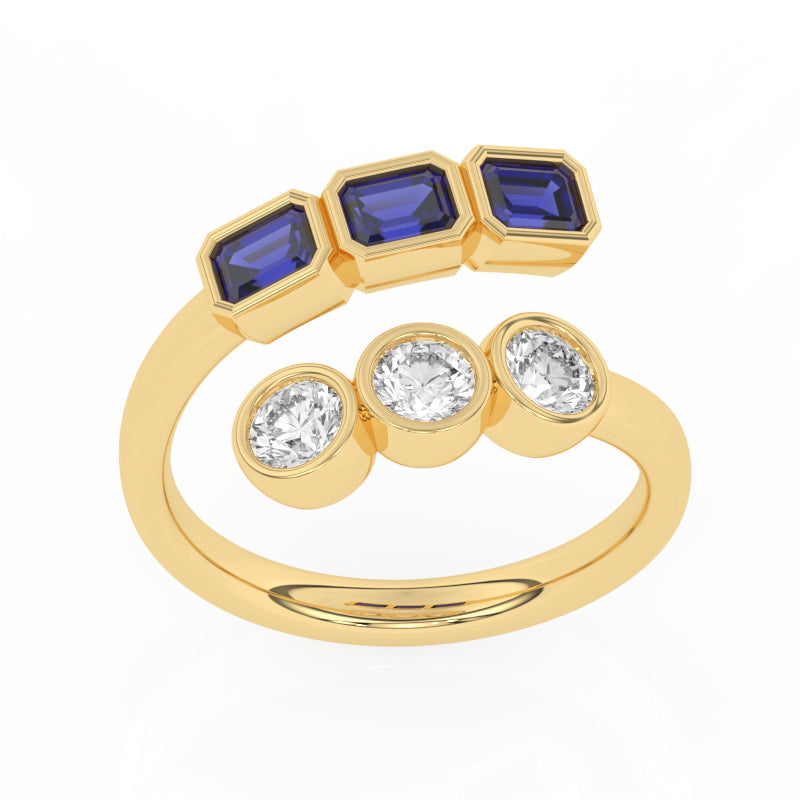 R-82346-SA-Y   Lab Diamond Six Stone Ring