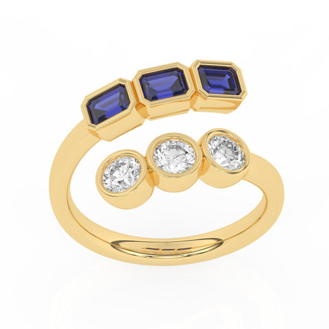 R-82346-SA-Y   0.75ct Lab Diamond Six Stone Ring (EGL Report Included)