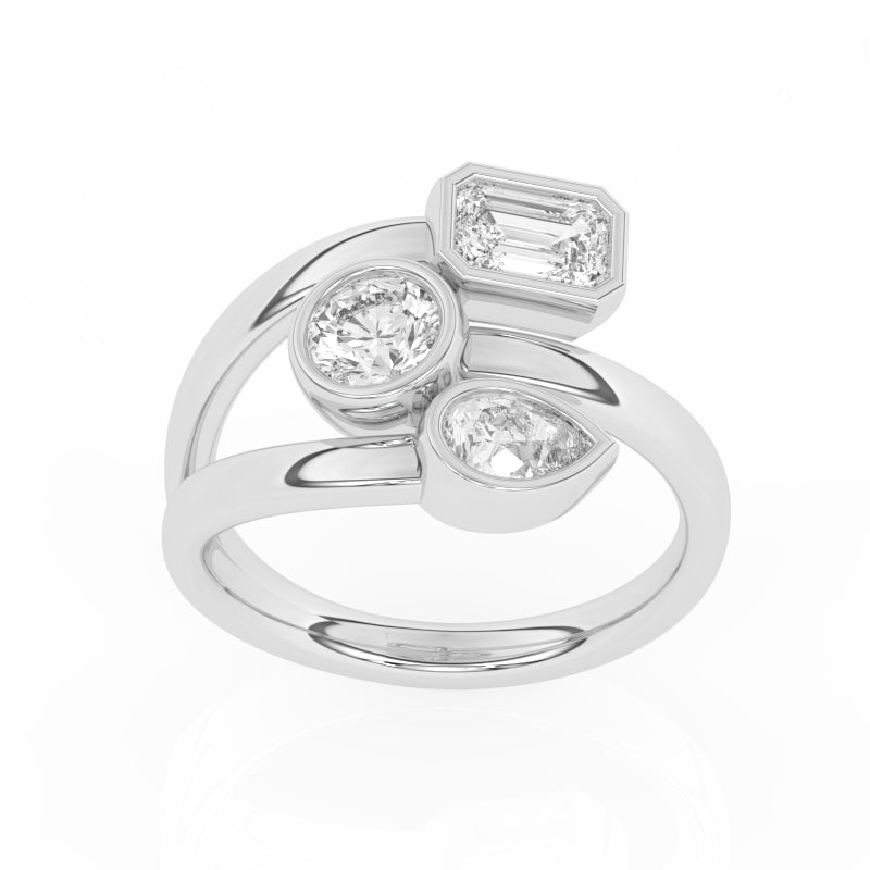 R-82347-AD-W   1.65ct Lab Diamond Three Stone Ring