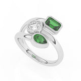 R-82347-EM-W   0.50ct Lab Diamond Three Stone Ring (EGL Report Included)