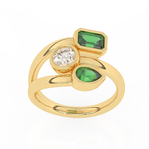 R-82347-EM-Y   0.50ct Lab Diamond Three Stone Ring (EGL Report Included)