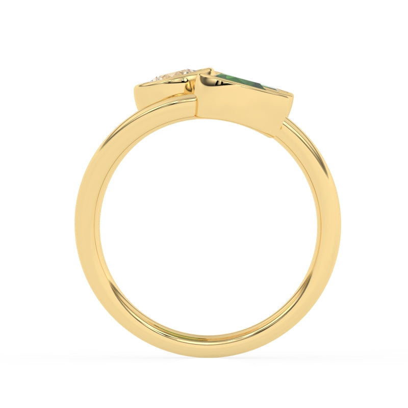 R-82347-EM-Y   Lab Diamond Three Stone Ring