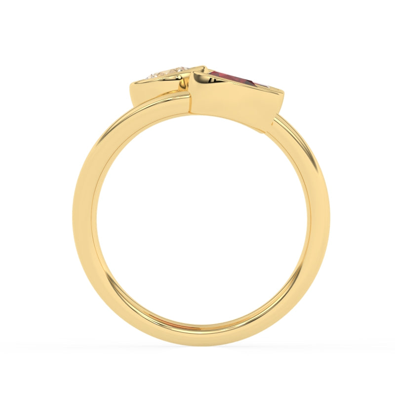 R-82347-RU-Y   Lab Diamond Three Stone Ring