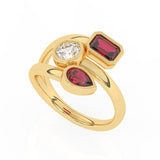 R-82347-RU-Y   0.50ct Lab Diamond Three Stone Ring (EGL Report Included)