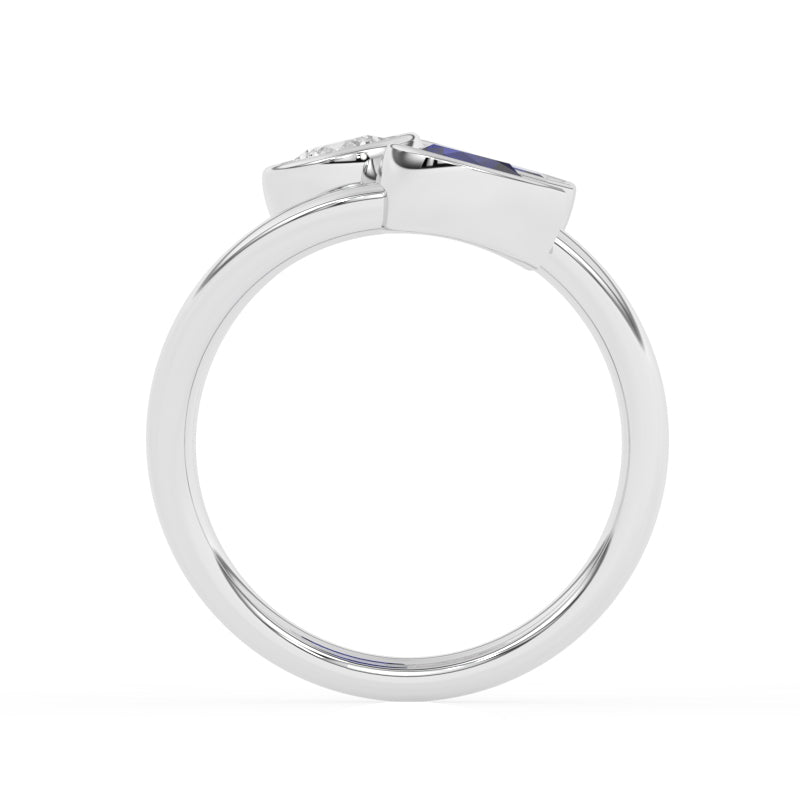 R-82347-SA-W   Lab Diamond Three Stone Ring