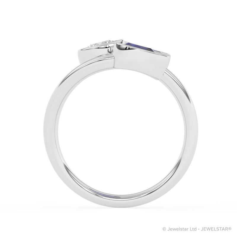 R-82347-SA-W   Lab Diamond Three Stone Ring