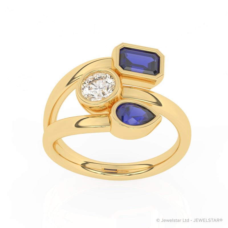R-82347-SA-Y   0.50ct Lab Diamond Three Stone Ring